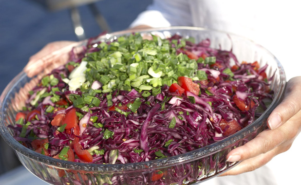 Mixed red cabbage salad