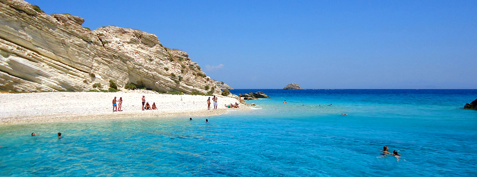 Secluded beach on Leros